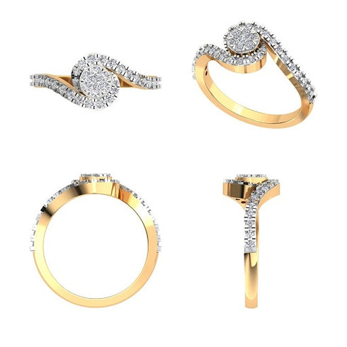 Waves Diamond Stackable Solitaire Engagement Ring